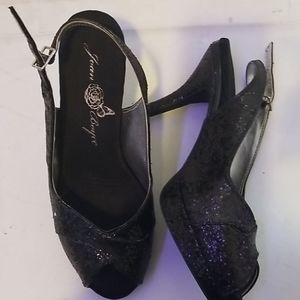 Black sparkly heels